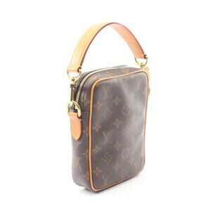 Louis Vuitton Handbag Danube Monogram Leather Archive Brown Canvas